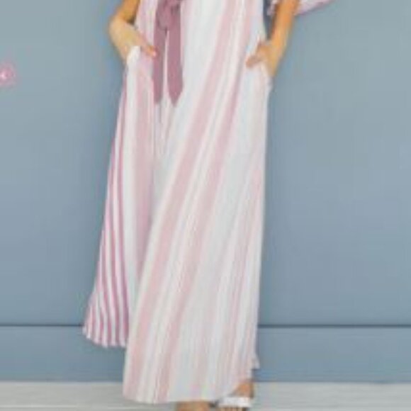 Giselle Mauve Stripe Maxi Dress - DM Exclusive - Nursing/Maternity Friendly - Picture 2 of 9